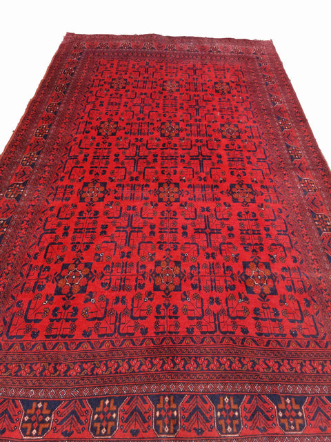 293 x 199 cm Afghan Khan Tribal Red Large Rug - Rugoutlet