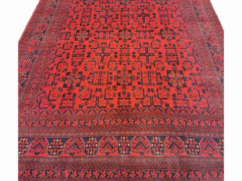 293 x 199 cm Afghan Khan Tribal Red Large Rug - Rugmaster