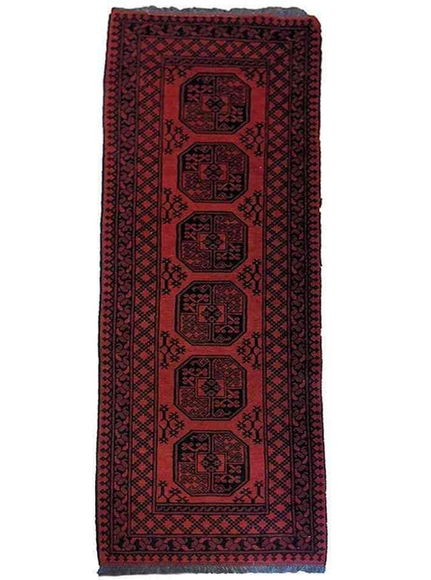293 x 83 cm Red Afghan Tribal Red Rug - Rugoutlet