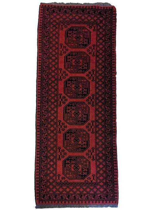 293 x 83 cm Red Afghan Tribal Red Rug - Rugoutlet