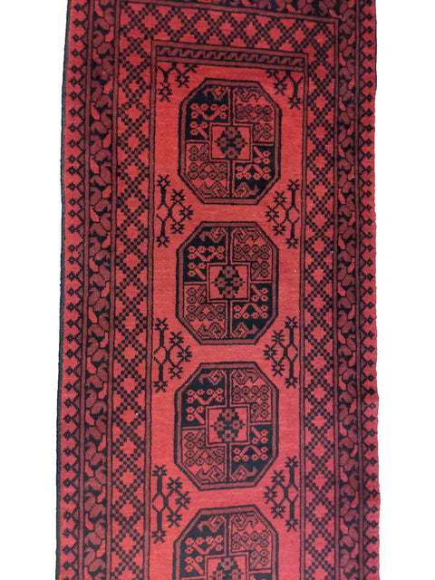 293 x 83 cm Red Afghan Tribal Red Rug - Rugoutlet