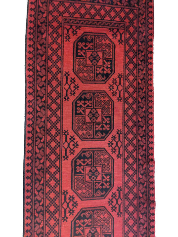 293 x 83 cm Red Afghan Tribal Red Rug - Rugoutlet