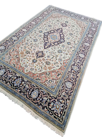 294 x 192 cm Kashan Traditional Beige Large Rug - Rugoutlet