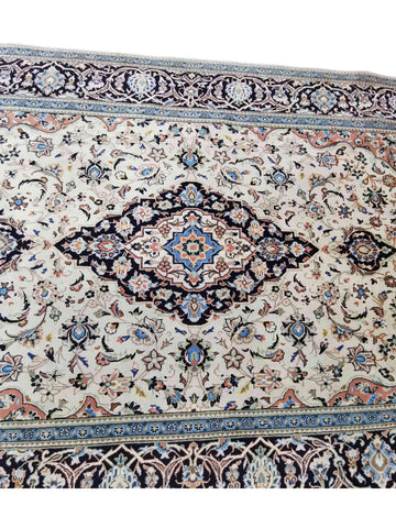 294 x 192 cm Kashan Traditional Beige Large Rug - Rugmaster