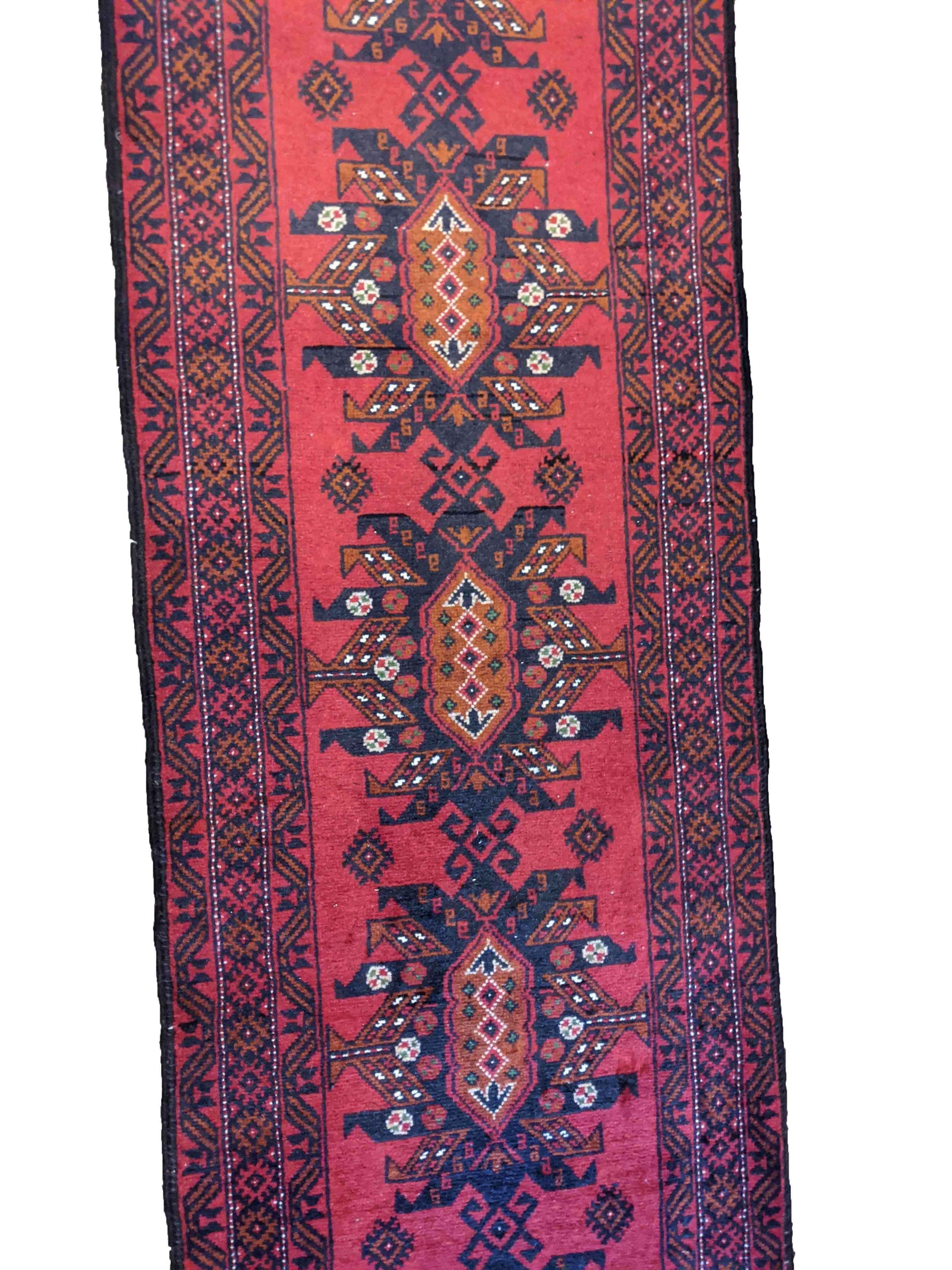 294 x 60 cm Persian Baluch Traditional Red Rug - Rugoutlet