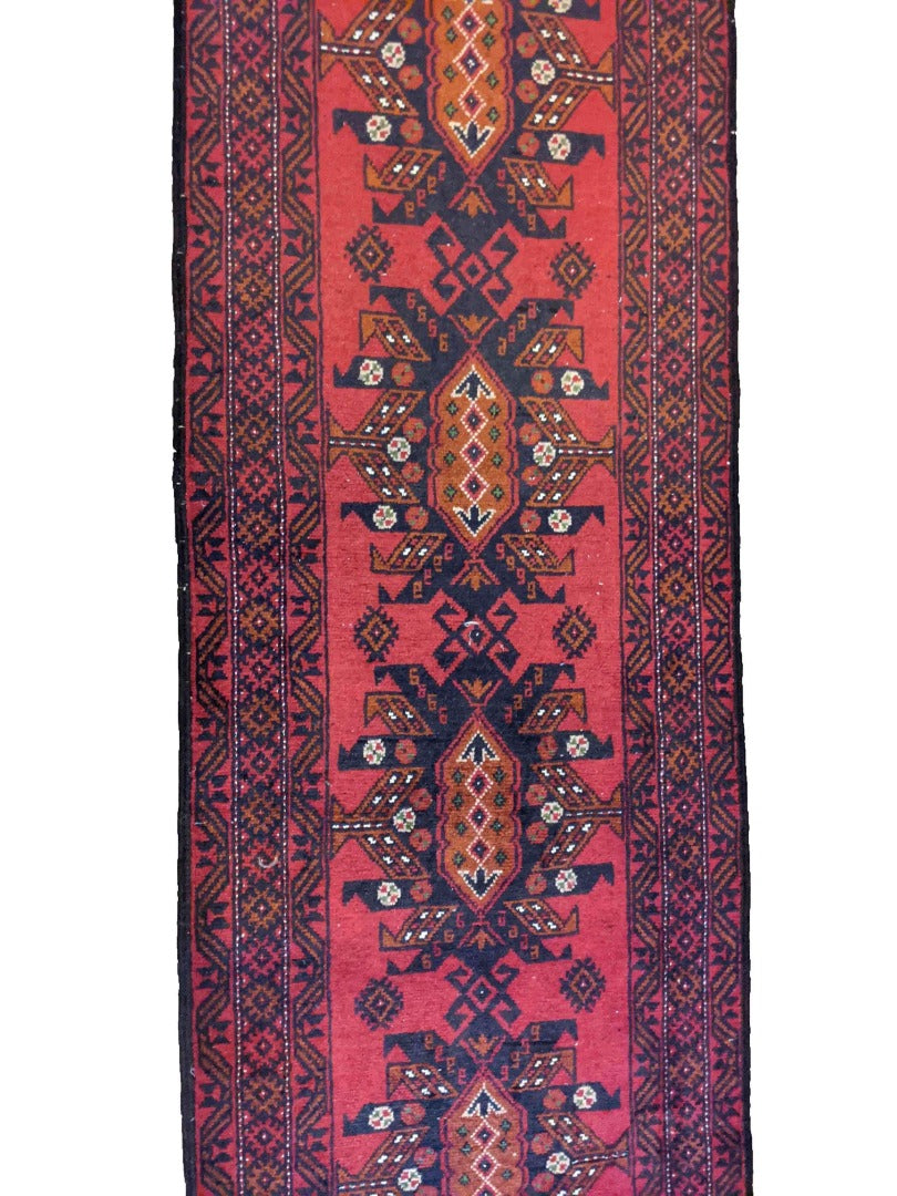 294 x 60 cm Persian Baluch Traditional Red Rug - Rugoutlet