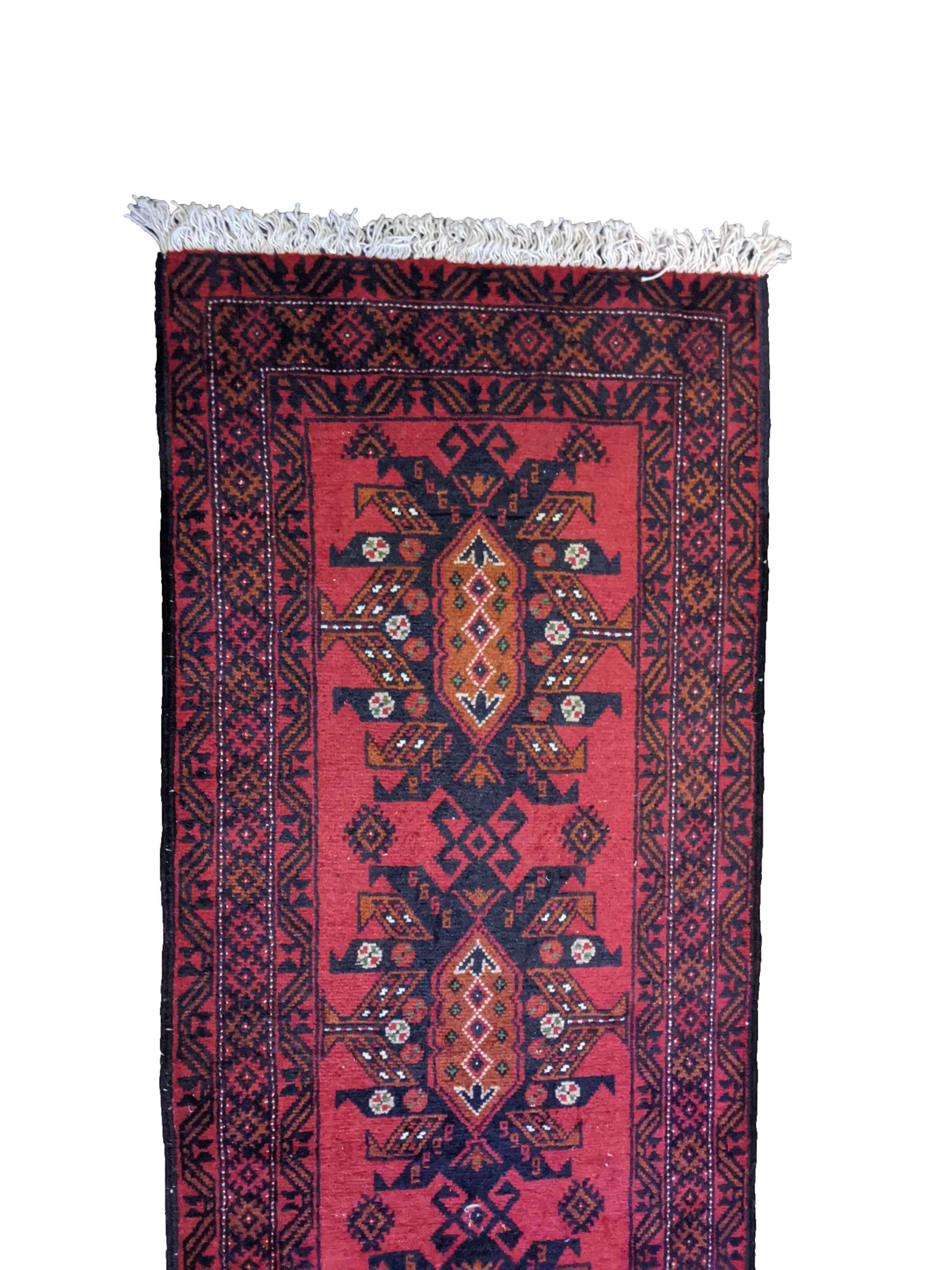 294 x 60 cm Persian Baluch Traditional Red Rug - Rugoutlet