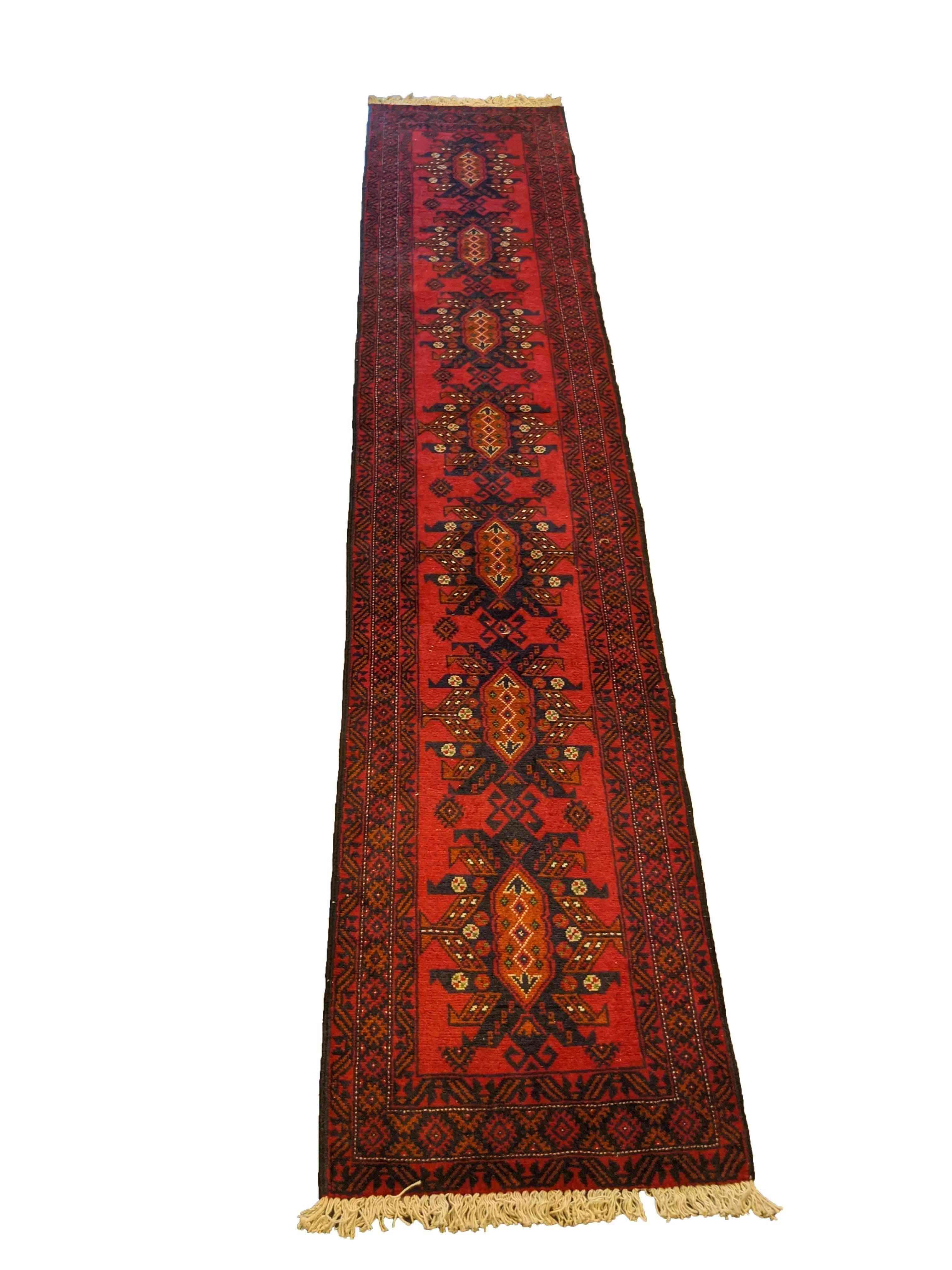 294 x 60 cm Persian Baluch Traditional Red Rug - Rugoutlet