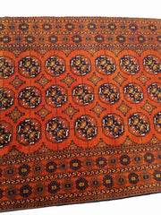 295 x 198 cm Afghan Khan Traditional Orange Large Rug - Rugmaster