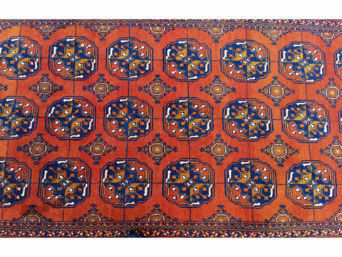 295 x 198 cm Afghan Khan Traditional Orange Large Rug - Rugmaster