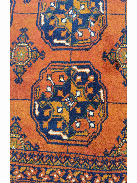 295 x 198 cm Afghan Khan Traditional Orange Large Rug - Rugoutlet