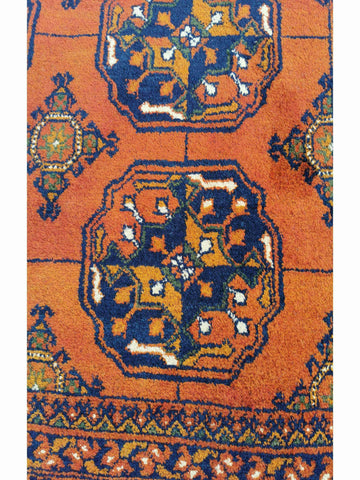 295 x 198 cm Afghan Khan Traditional Orange Large Rug - Rugoutlet