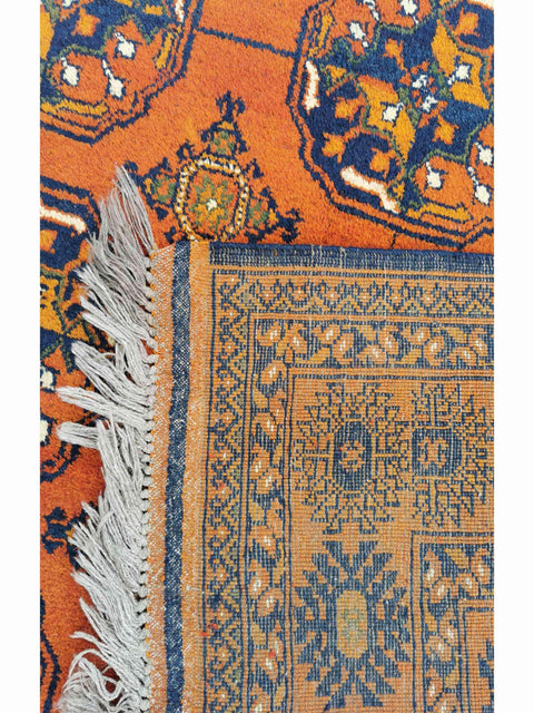 295 x 198 cm Afghan Khan Traditional Orange Large Rug - Rugoutlet