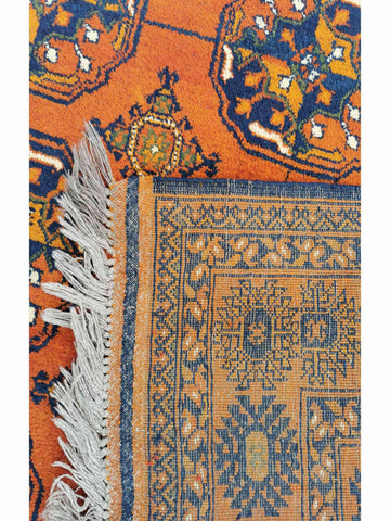 295 x 198 cm Afghan Khan Traditional Orange Large Rug - Rugoutlet