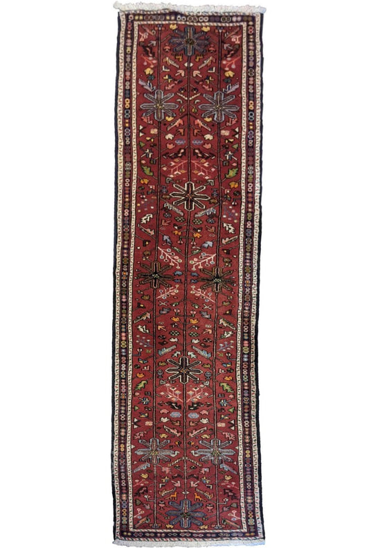 295 x 69 cm Persian Karajeh Traditional Red Rug - Rugoutlet