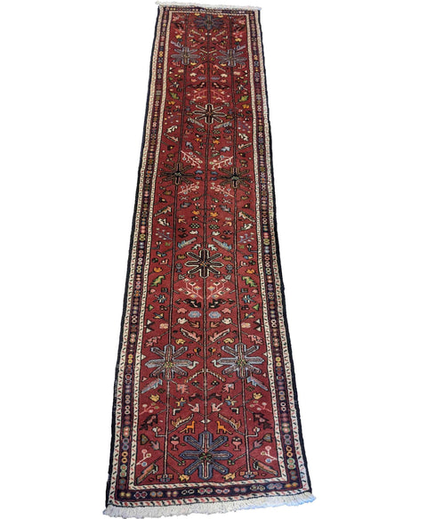 295 x 69 cm Persian Karajeh Traditional Red Rug - Rugoutlet