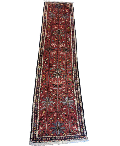 295 x 69 cm Persian Karajeh Traditional Red Rug - Rugoutlet
