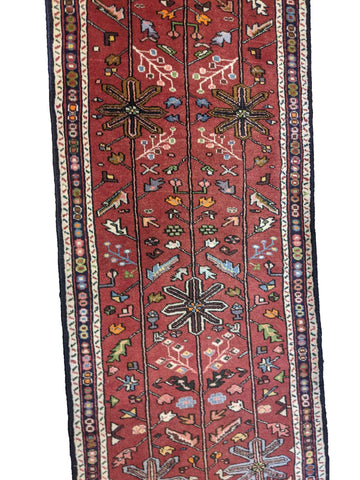 295 x 69 cm Persian Karajeh Traditional Red Rug - Rugoutlet