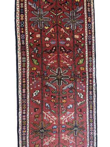 295 x 69 cm Persian Karajeh Traditional Red Rug - Rugoutlet