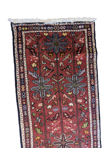295 x 69 cm Persian Karajeh Traditional Red Rug - Rugoutlet