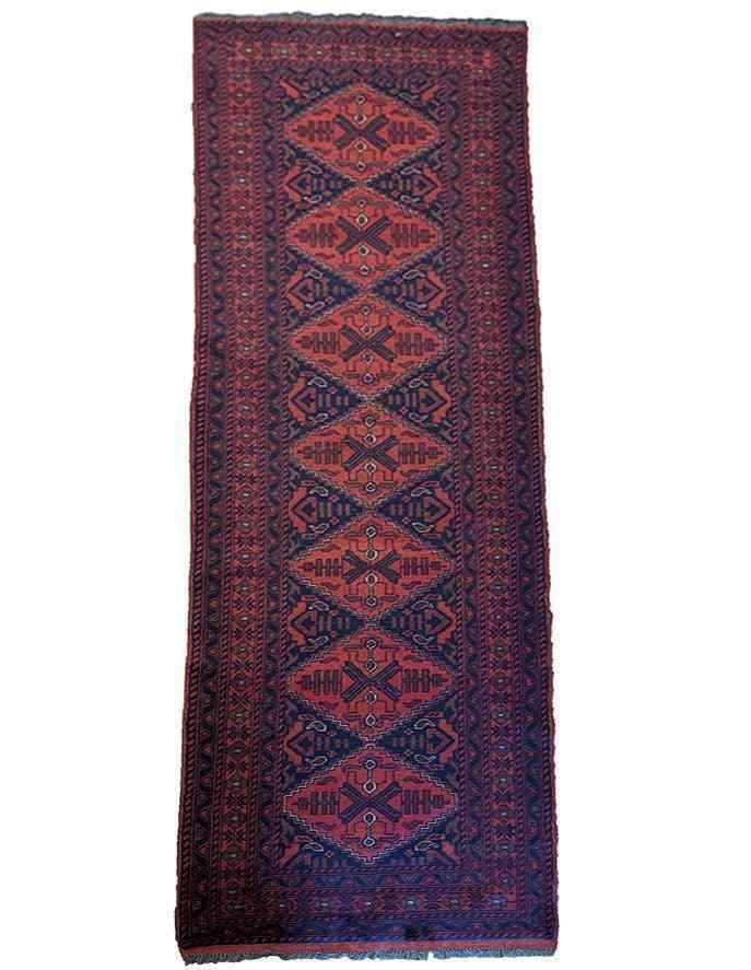 295 x 81 cm Afghan khan Tribal Red Rug - Rugmaster