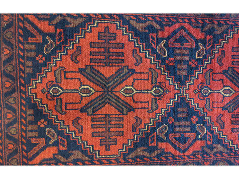 295 x 81 cm Afghan khan Tribal Red Rug - Rugoutlet