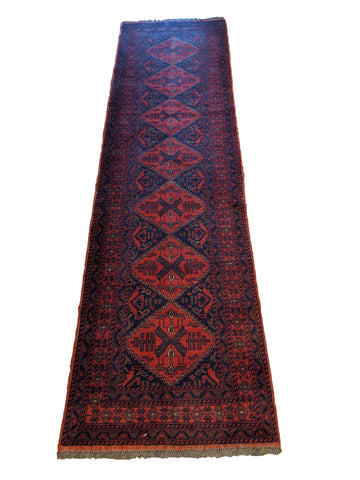 295 x 81 cm Afghan khan Tribal Red Rug - Rugoutlet