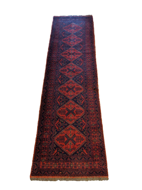 295 x 81 cm Afghan khan Tribal Red Rug - Rugoutlet