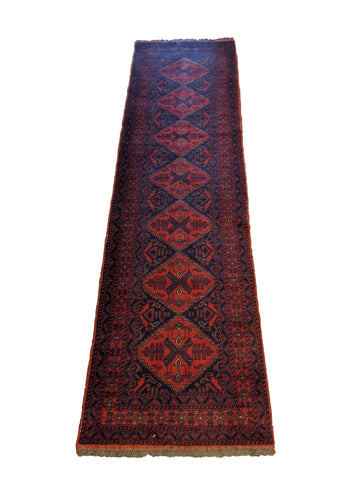 295 x 81 cm Afghan khan Tribal Red Rug - Rugoutlet
