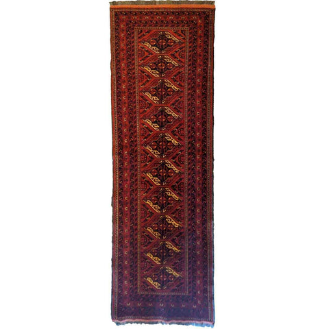 295 x 82 cm Afghan Khan mohammadi Tribal Red Rug - Rugoutlet