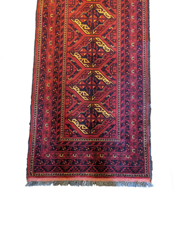 295 x 82 cm Afghan Khan mohammadi Tribal Red Rug - Rugoutlet