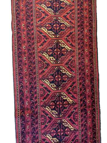 295 x 82 cm Afghan Khan mohammadi Tribal Red Rug - Rugoutlet