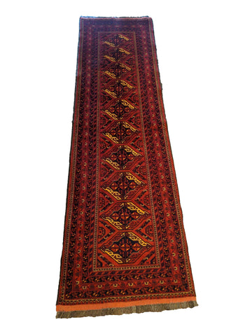 295 x 82 cm Afghan Khan mohammadi Tribal Red Rug - Rugoutlet