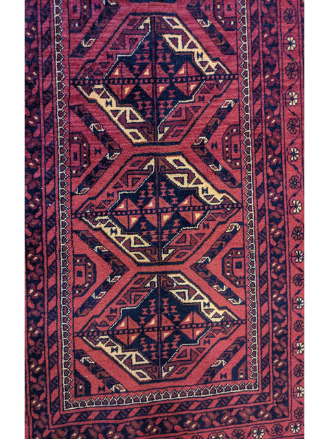 295 x 82 cm Afghan Khan mohammadi Tribal Red Rug - Rugoutlet