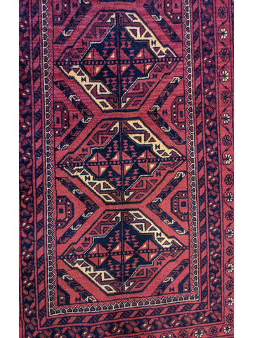 295 x 82 cm Afghan Khan mohammadi Tribal Red Rug - Rugoutlet