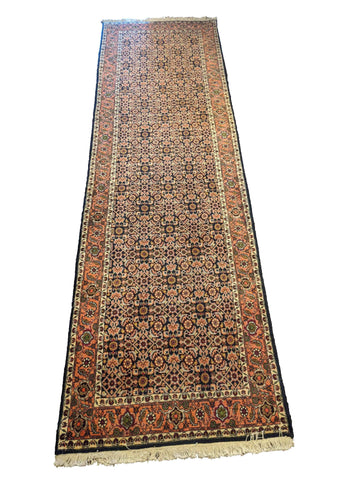 295 x 89 cm Persian Bijar Traditional Brown Rug - Rugoutlet