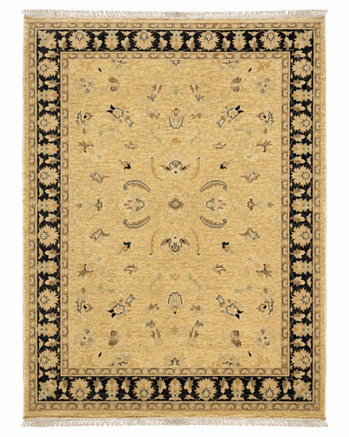 Handmade Ziegler Wool Rug 240x170 cm – Beige & Black Rug