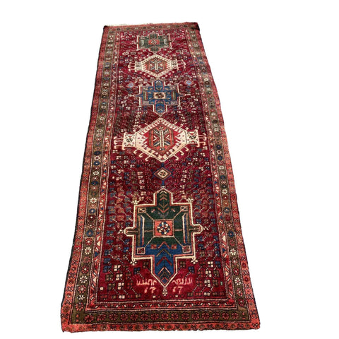 300 x 108 cm Persian Hamadan Traditional Red Rug - Rugoutlet