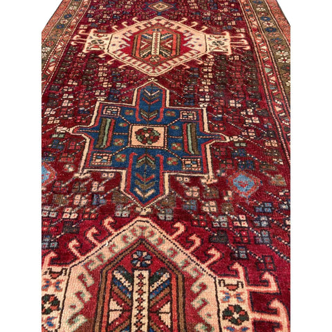 300 x 108 cm Persian Hamadan Traditional Red Rug - Rugmaster