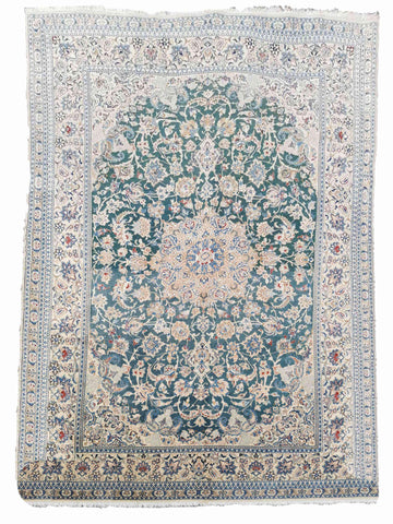 300 x 170 cm Nain 6 La Traditional Green Large Rug - Rugoutlet