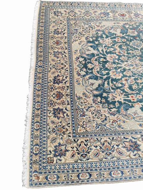 300 x 170 cm Nain 6 La Traditional Green Large Rug - Rugoutlet