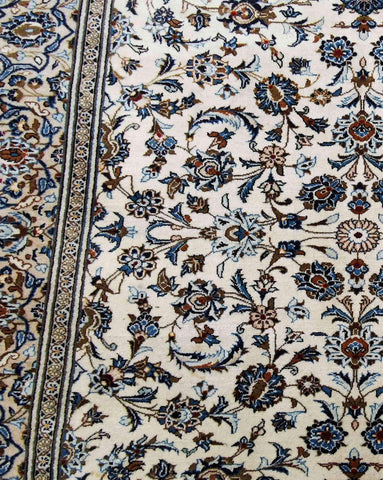 300 x 195 cm Kashan Traditional Beige Large Rug - Rugmaster