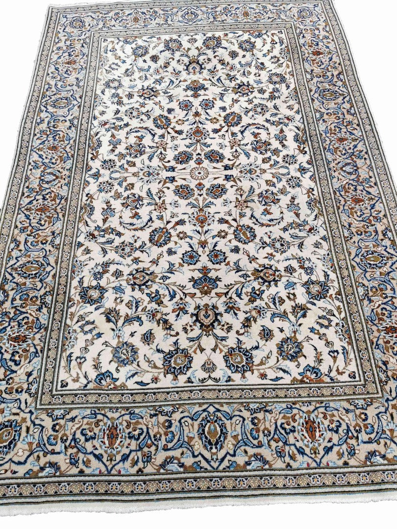 300 x 195 cm Kashan Traditional Beige Large Rug - Rugoutlet