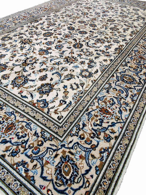 300 x 195 cm Kashan Traditional Beige Large Rug - Rugoutlet