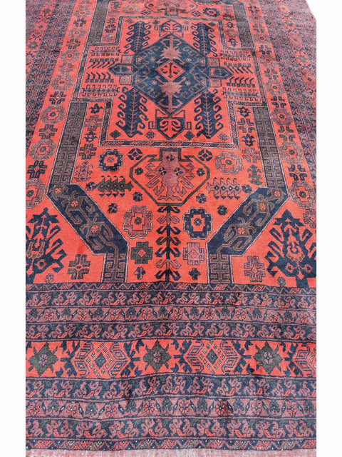 300 x 200 cm Afghan Khan Tribal Tribal Red Large Rug - Rugoutlet