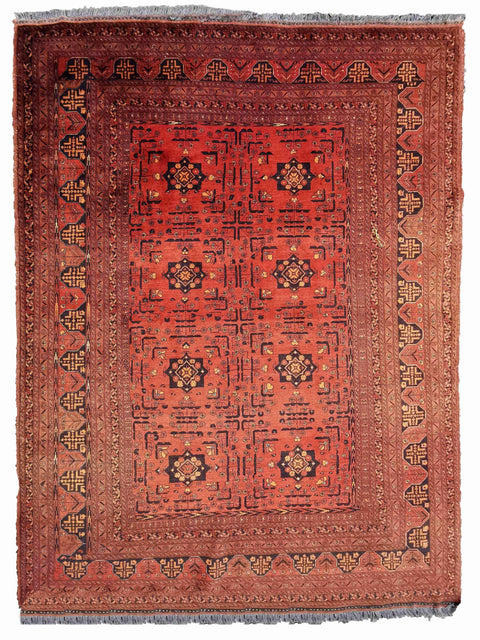 300 x 200 cm Afghan KhaNew wool Tribal Red Large Rug - Rugoutlet