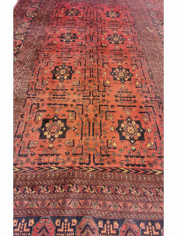 300 x 200 cm Afghan Khan Wool Tribal Red Large Rug - Rugmaster