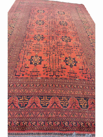 300 x 200 cm Afghan Khan Wool Tribal Red Large Rug - Rugmaster
