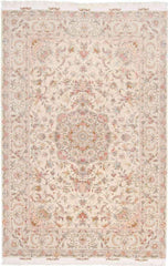 300 x 200 cm Fine Persian Tabriz Beige Large Rug - Rugmaster