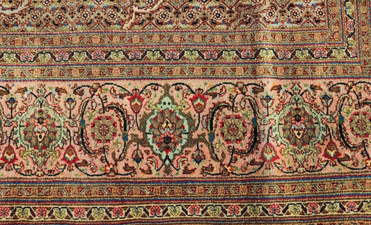 300 x 200 cm Fine Persian Tabriz Floral Geometric Pink Large Rug - Rugmaster